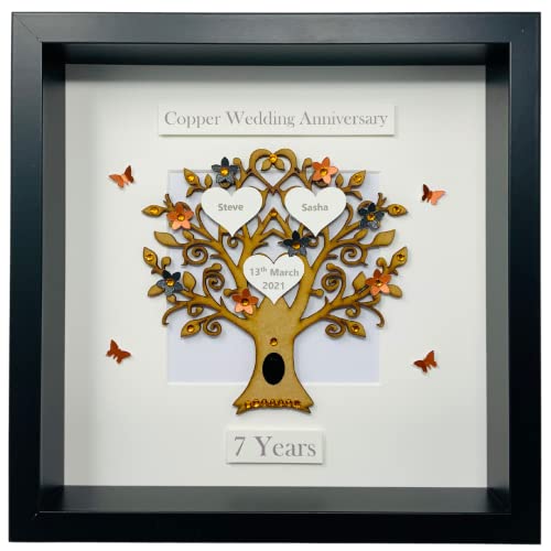 Copper Wedding Anniversary | Personalised | Handmade | Box Frame