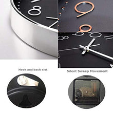 Load image into Gallery viewer, Silent Non Ticking Wall Clock | Copper &amp; Black Design
