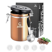 Load image into Gallery viewer, Copper Coffee Container | Stainless Steel Canister | Airtight | Jennimer
