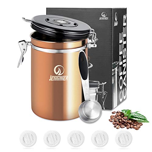 Copper Coffee Container | Stainless Steel Canister | Airtight | Jennimer
