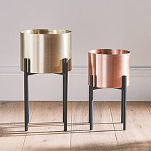 Load image into Gallery viewer, Modern Set Of 2 Planters | Copper &amp; Gold 
