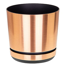 Load image into Gallery viewer, Copper Plant Pot | With Saucer | Glossy Copper | 12cm 
