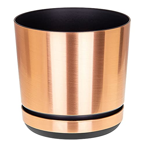 Copper Plant Pot | With Saucer | Glossy Copper | 12cm 