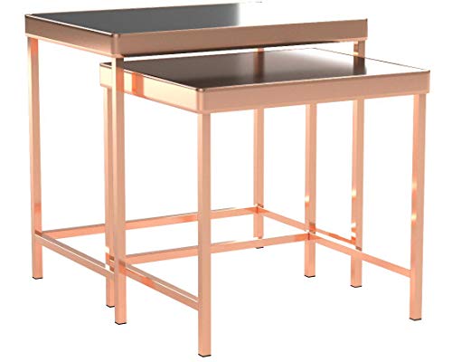Set Of 2 Copper Framed Nesting Tables | Rectangle