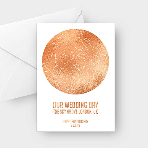 Personalised Copper Wedding Day Greetings Card 