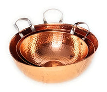Load image into Gallery viewer, Copper Mixing Bowl With Handle | Pure Copper | Set of Three 
