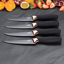 Load image into Gallery viewer, Set Of 4 Copper &amp; Black Steak Knives
