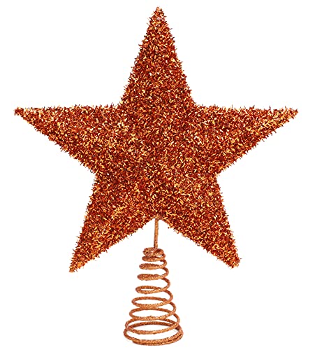 Glittery Copper Sparkly Star | Christmas Decorations 