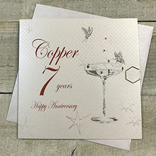 Load image into Gallery viewer, Happy 7 Years Anniversary Card | Copper | Handmade Anniversary Card | White
