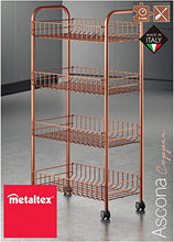 Load image into Gallery viewer, Copper 4 Tier Trolley | Ascona | Rolling Cart 
