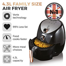 Load image into Gallery viewer, 4.3L Air Fryer | Black &amp; Copper | Tower 
