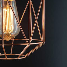 Load image into Gallery viewer, Retro Design Light Shade - Metal Wire Basket Cage Lamp Shade - Ceiling Pendant Light Shade – Wire Cage Lamp Shade - Vintage Industrial Style - Metal Lamp Shade - Easy Fit - Copper
