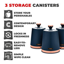 Load image into Gallery viewer, 3 Storage Cannisters | Navy &amp; Copper | Tower 

