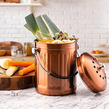 Load image into Gallery viewer, Copper Food Compost Bin | Caddy 

