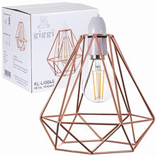 Load image into Gallery viewer, Geometric Copper Lampshade | Ceiling Pendant Light Shade | Industrial Style
