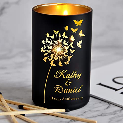 Personalised Candle | Orange Blossom Jasmine Amber | Gifts For Wedding Anniversary | Black & Copper 