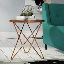 Load image into Gallery viewer, Copper Geometric Side Table Mirrored Finish 
