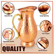 Load image into Gallery viewer, Copper Hammered Water Pitcher 
