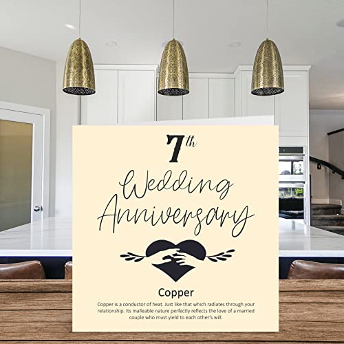 Copper Wedding Anniversary Gifts 7th Wedding Anniversary Card - Copper Themed Big Seven Years Celebration Card Anniversary Gift Card