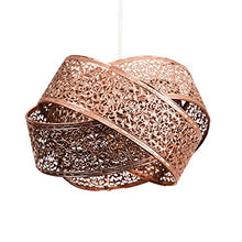 Load image into Gallery viewer, Modern Copper Ceiling Pendant Light Shade | Artistic Detailed Intertwined Rings Design

