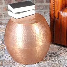 Load image into Gallery viewer, Round Copper Side Table | Hammered Finish 
