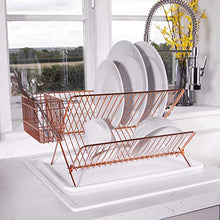 Load image into Gallery viewer, Copper/ Rose- Gold Dish Drainer | Dish Rack 
