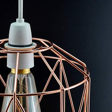 Load image into Gallery viewer, Retro Design Light Shade - Metal Wire Basket Cage Lamp Shade - Ceiling Pendant Light Shade – Wire Cage Lamp Shade - Vintage Industrial Style - Metal Lamp Shade - Easy Fit - Copper
