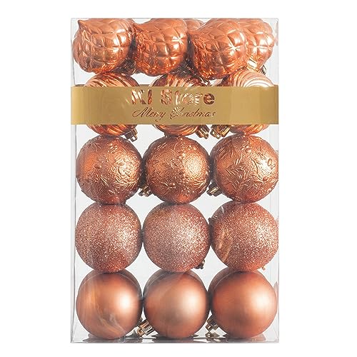 Autumnal Christmas Baubles | Xmas Tree Decoration Ornaments | Copper | 30pcs