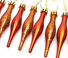 Load image into Gallery viewer, 15pcs Copper Glittery Droplet Baubles 
