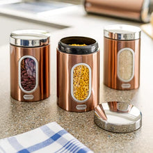 Load image into Gallery viewer, Set Of 3 Copper Storage Jars | Metal 
