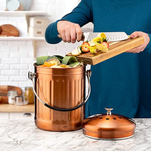 Load image into Gallery viewer, Practical Copper Food Caddy | Compost Bin 
