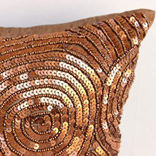 Load image into Gallery viewer, Copper Cushion Covers | Sequined Swirls 
