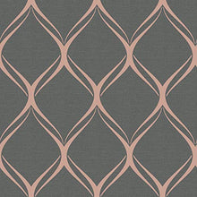 Load image into Gallery viewer, World Of Wallpaper | Clifton Wave | Copper &amp; Charcoal Colours

