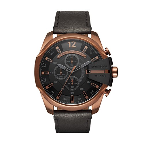 Diesel | Men's Chronograph Quartz Watch | Leather Strap | Copper & Black | DZ4459