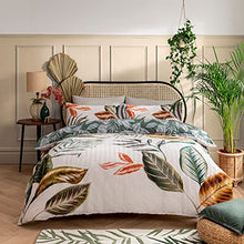 Load image into Gallery viewer, Duvet Set | Tropical Leaves | Copper &amp; Green 
