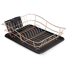 Load image into Gallery viewer, Tower | Dish Rack With Tray &amp; 2 Removable Cutlery Holders | Copper &amp; Black
