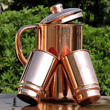 Load image into Gallery viewer, Shiny Copper Water Jug &amp; 2 Copper Tumblers 
