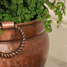 Load image into Gallery viewer, Copper Plant Pot With Handle | Hammered Finish 
