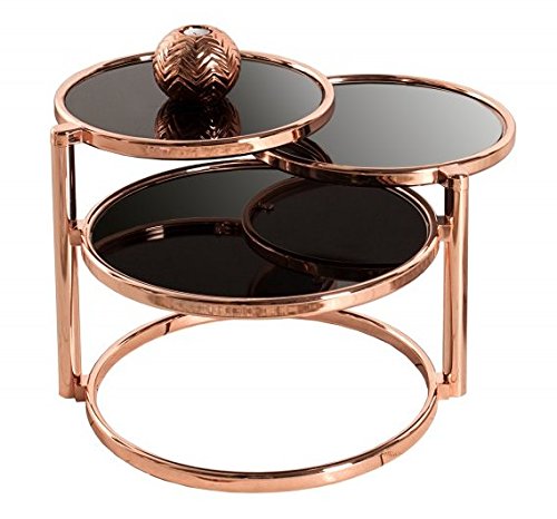 3 Tiered Copper & Black Coffee Table 