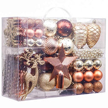 Load image into Gallery viewer, 100pcs | Shatterproof Christmas Baubles | Copper and Gold Christmas Tree Decorations
