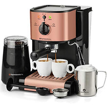 Load image into Gallery viewer, 7 Pc All-in-One Espresso &amp; Cappuccino Maker Machine | Copper, Rose Gold, Black | Espresso Works
