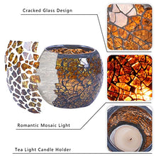 Load image into Gallery viewer, Cracked Mosaic Copper Tea Light 
