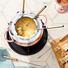 Load image into Gallery viewer, Copper/ Rose-Gold Fondue Set | For 6 People 
