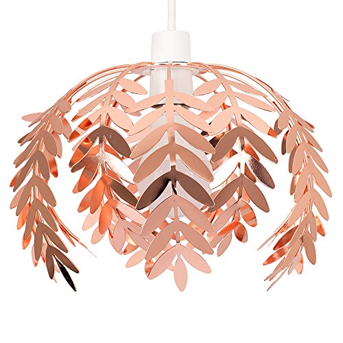 Copper | Modern Fern Leaf Design Ceiling Pendant Light Shade | MiniSun 