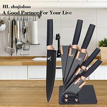 Load image into Gallery viewer, Black &amp; Copper 5 Pcs Knife Set 
