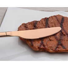 Load image into Gallery viewer, Rose-Gold Copper Cutlery Set | 24 Piece 
