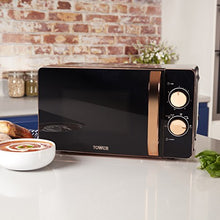 Load image into Gallery viewer, Tower Kitchen Appliances | Copper &amp; Black Microwave
