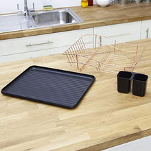 Load image into Gallery viewer, Copper Wire Dish Drainer | Black Plastic 
