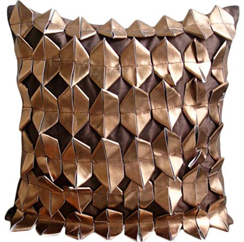 The HomeCentric | Copper Cushion Cover | 3D Metallic | 40x40 cm 