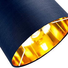 Load image into Gallery viewer, Midnight Blue &amp; Shiny Copper Lamp Shade
